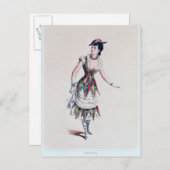 女性のハーレクインのための衣装デザイン, c.1880 ポストカード (正面/裏面)