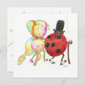 女性のバグパーティの招待状 招待状 (正面/裏面)