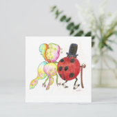 女性のバグパーティの招待状 招待状 (スタンド正面)