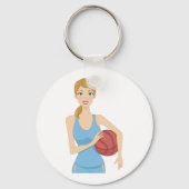 女性のバスケットボール女性キーチェーン キーホルダー (正面)
