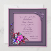 女性のバタフライ 50歳の誕生日パーティー 招待状 (裏面)