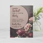 女性のバラフローラ誕生日パーティーへの招待 招待状 (スタンド正面)