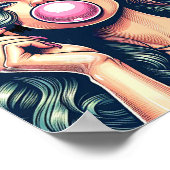 女性のバ吹ブルガムのバブルアート ポスター (角)