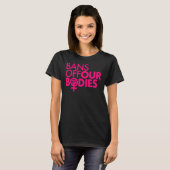 女性のパワーを体の熱いピンを禁止する Tシャツ (正面フル)