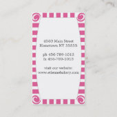 女性のパン屋のペーストリー作りの職人のクッキーの名刺 名刺 (裏面)