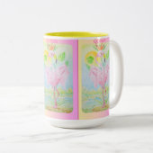 女性のパーソナライズされたマグカップ ツートーンマグカップ (正面右)