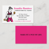 女性のパーソナルトレーナーの名刺 名刺 (正面/裏面)