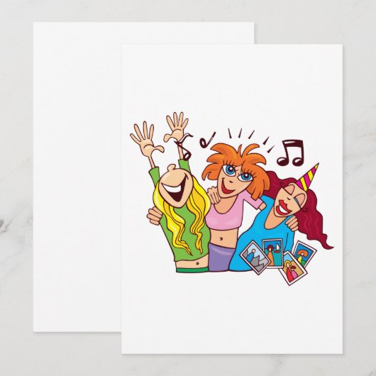 女性のパーティー 招待状 (正面/裏面)