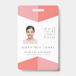 女性のビジネス写真ID識別プラスチック バッジ