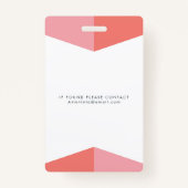 女性のビジネス写真ID識別プラスチック バッジ (裏面)