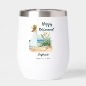 女性のビーチと花をテーマにした定年パーティー (背面)