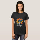 女性のビーチ生活はビーグル犬Vで良い Tシャツ (正面フル)