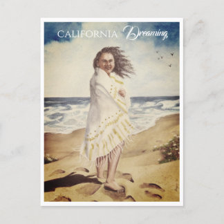 女性のビーチ ポストカード