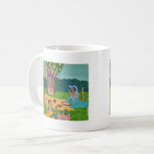 女性のピクニック コーヒーマグカップ (正面左)