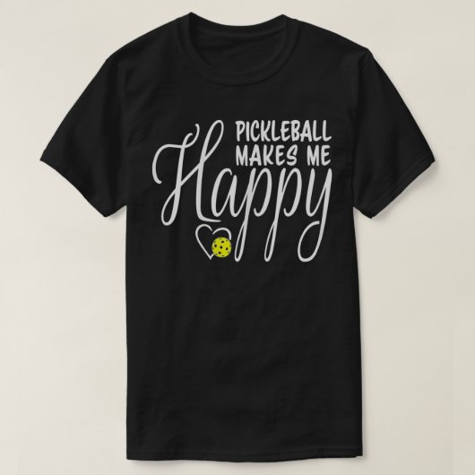 女性のピクルボールが嬉しい Tシャツ (デザイン正面)