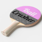 女性のピンクのおもしろいな球の粉砕機は話を平手で打ちます 卓球ラケット (正面アングル)