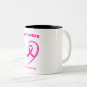女性のピンクの乳がんを克服し、女性に贈り物をする母親 ツートーンマグカップ (正面右)