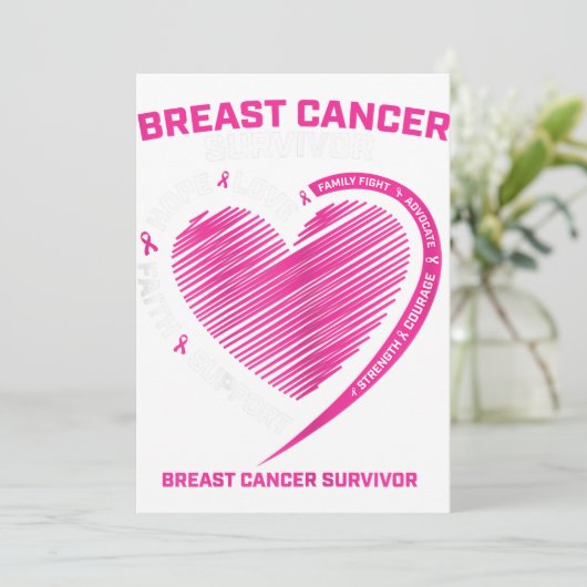 女性のピンクの乳がんを克服し、女性に贈り物をする母親 案内状 (スタンド正面)