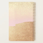 女性のファッショニスタピンクの金ゴールドガーリー羽 プランナー手帳 (裏面)