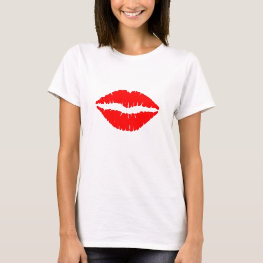 女性のファッショングラフィックスタイルLIPS Tシャツ (正面)
