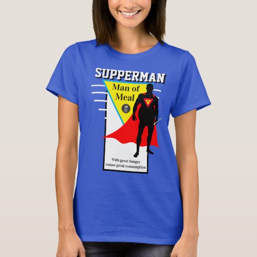 女性のファッションノベルティSUPPERMAN OF MEAL Tシャツ (正面)