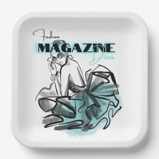 女性のファッション誌の紙プレート ペーパープレート (正面)