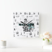 女性のファッション誌 スクエア壁時計 (ホーム)