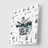 女性のファッション誌 スクエア壁時計 (傾斜)