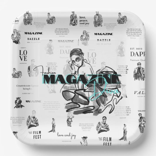 女性のファッション誌 ペーパープレート (正面)