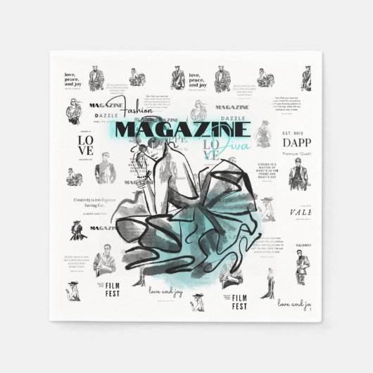 女性のファッション雑誌のナプキン スタンダードカクテルナプキン (正面)