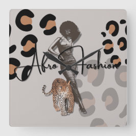 女性のファッション スクエア壁時計