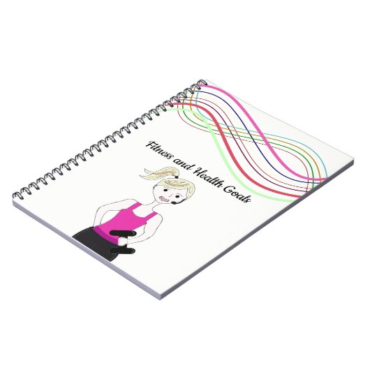 女性のフィットネスと健康ゴール ノートブック (左側)