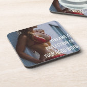 女性のフィットネス感動的言葉 – 懸命作品 コースター (左側)