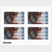 女性のフィットネス感動的言葉 – 懸命作品 長方形シール (シート)