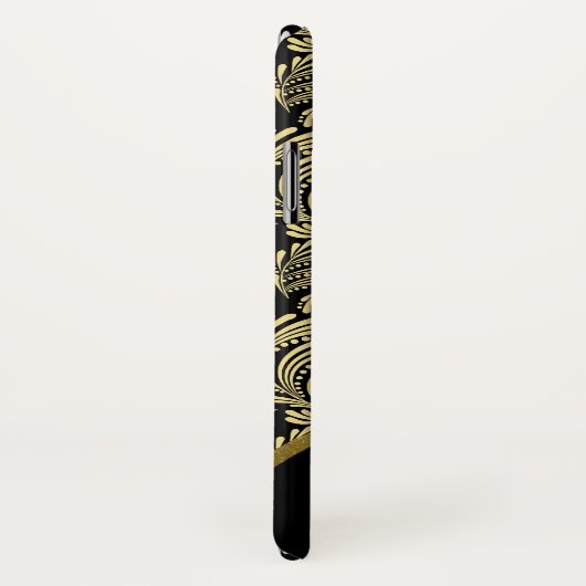 女性のフェイクな金ゴールドの金属花柄の抽象芸術パターン Case-Mate iPhoneケース (裏面/右)