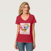 女性のフットボールのTシャツw/logo Tシャツ (正面フル)