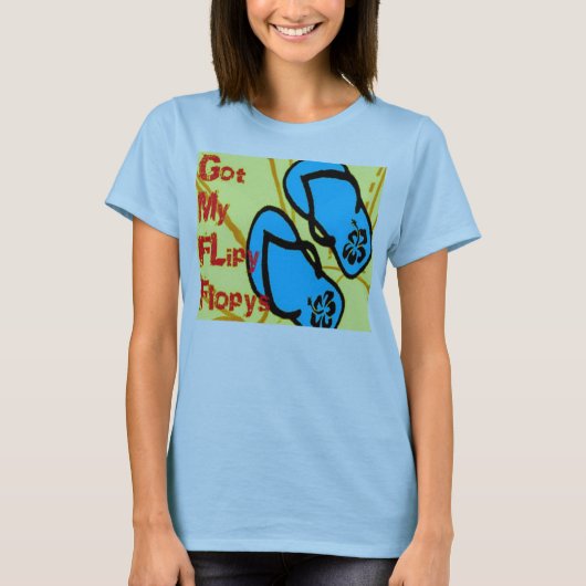 女性のフリップフロップのTシャツ Tシャツ (正面)