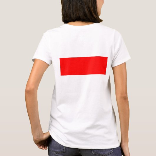 女性のフリースジップジョガーとインドネシア国旗 Tシャツ (裏面)