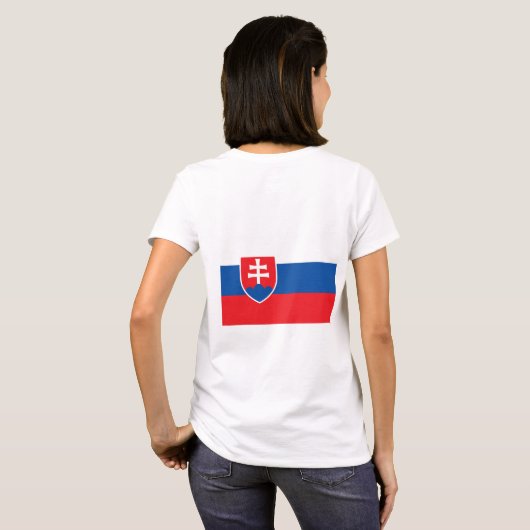 女性のフリースジップジョガーとスロバキアの国旗 Tシャツ (裏面フル)