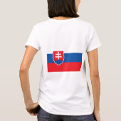 女性のフリースジップジョガーとスロバキアの国旗 Tシャツ (裏面)
