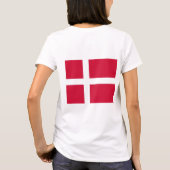 女性のフリースジップジョガーとデンマーク国旗 Tシャツ (裏面)