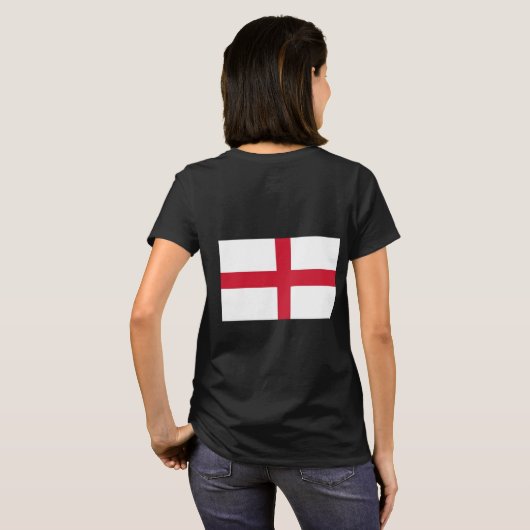 女性のフリースジョガーとイギリス国旗 Tシャツ (裏面フル)