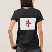 女性のフリースフィレンツェ国旗のジップジョガー Tシャツ (裏面)