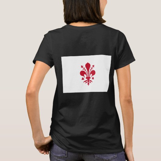 女性のフリースフィレンツェ国旗のジップジョガー Tシャツ (裏面)