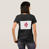 女性のフリースフィレンツェ国旗のジップジョガー Tシャツ (裏面フル)