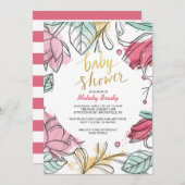 女性のフローラ招待状 招待状 (正面/裏面)