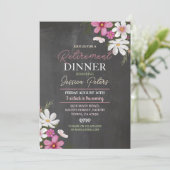 女性のフローラ退職夕食パーティーピンク 招待状 (スタンド正面)