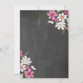 女性のフローラ退職夕食パーティーピンク 招待状 (裏面)