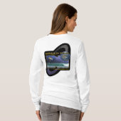 女性のフード付きスウェットシャツ Tシャツ (裏面フル)