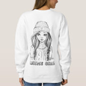 女性のフード付とスウェットシャツ スウェットシャツ (裏面)